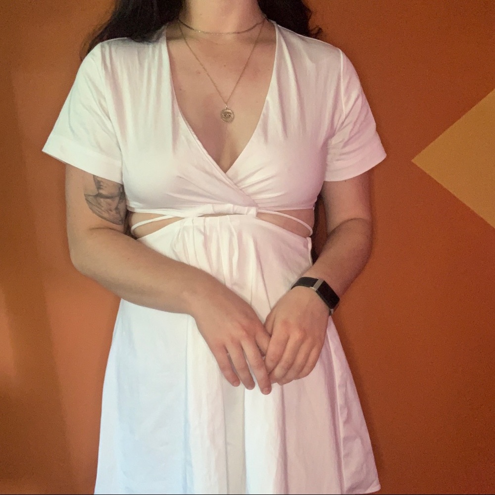 Zara white cut-out dress